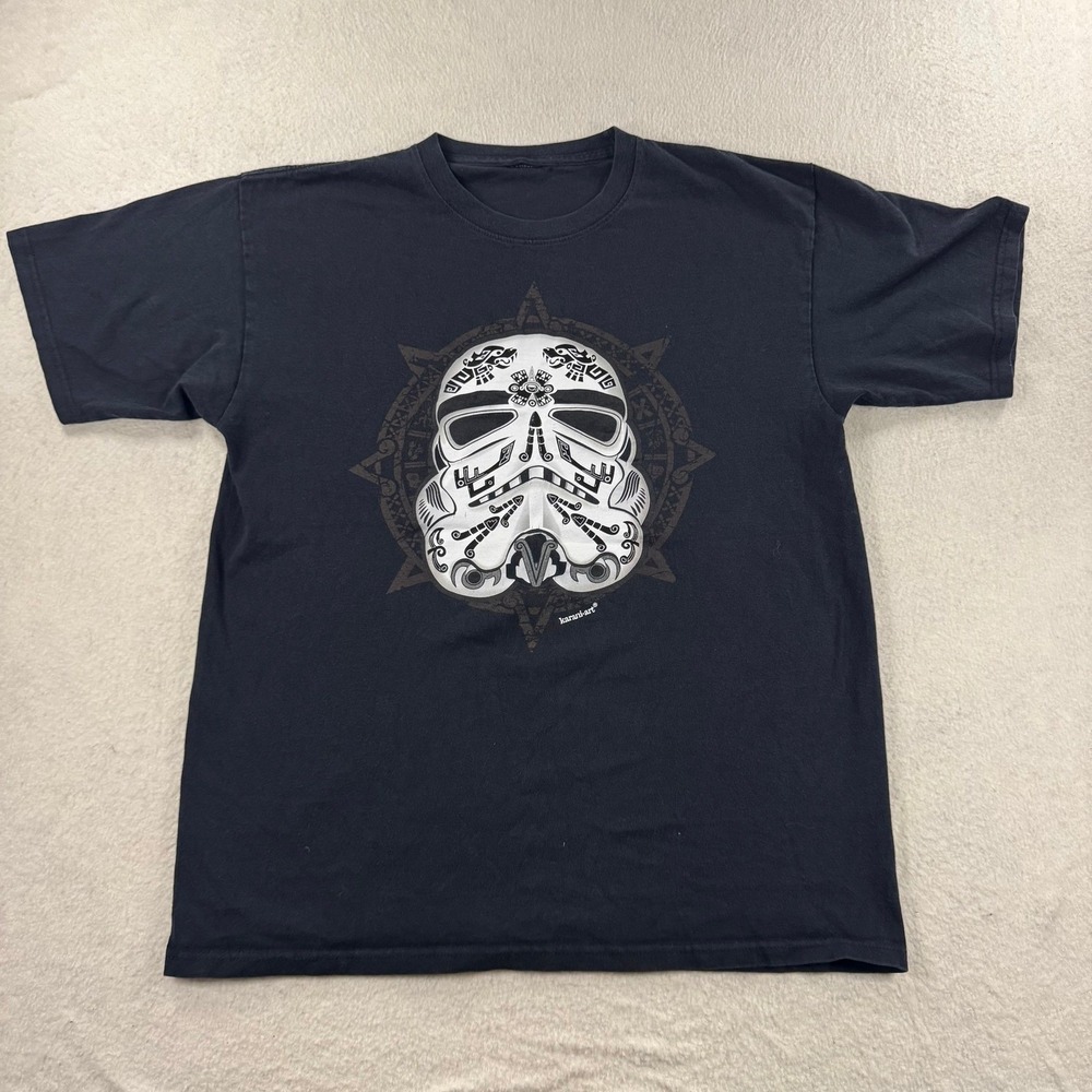 Karani Art Stormtrooper T Shirt Mens L Black Good Aztec Mayan Star Wars Graphic